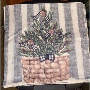 Set of 4 Christmas Pillow Throw Covers Zipper Farmhouse Tree Snowman Mittens